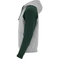 Heather Grey-Bottle Green - Lifestyle - Roly Unisex Adult Badet Two Tone Hoodie