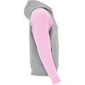 Heather Grey-Light Pink - Side - Roly Unisex Adult Badet Two Tone Hoodie