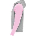 Heather Grey-Light Pink - Lifestyle - Roly Unisex Adult Badet Two Tone Hoodie