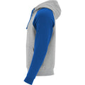 Heather Grey-Royal Blue - Lifestyle - Roly Unisex Adult Badet Two Tone Hoodie