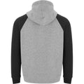 Heather Grey-Solid Black - Back - Roly Unisex Adult Badet Two Tone Hoodie