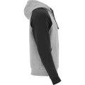 Heather Grey-Solid Black - Side - Roly Unisex Adult Badet Two Tone Hoodie