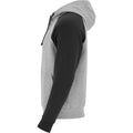 Heather Grey-Solid Black - Lifestyle - Roly Unisex Adult Badet Two Tone Hoodie