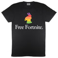 Black - Front - Free Fortnite Womens-Ladies Rainbow Llama Boyfriend T-Shirt