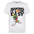 White - Front - Looney Tunes Womens-Ladies Easy Marvin The Martian Boyfriend T-Shirt