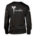 Black - Back - Trouble Unisex Adult Skull Long-Sleeved T-Shirt