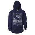 Blue - Front - Led Zeppelin Unisex Adult Vintage Full Zip Hoodie