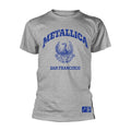 Grey - Front - Metallica Unisex Adult College Crest T-Shirt