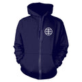 Blue - Front - Hüsker Dü Unisex Adult Circle Logo Full Zip Hoodie