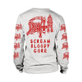 White - Back - Death Unisex Adult Scream Bloody Gore Long-Sleeved T-Shirt