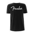 Black - Front - Fender Unisex Adult Classic Logo T-Shirt