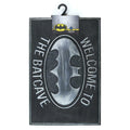 Black - Back - Batman Welcome To The Batcave Rubber Door Mat