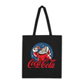 Black - Front - Coca-Cola Drinking Santa Tote Bag