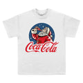 White - Front - Coca-Cola Unisex Adult Drinking Santa T-Shirt