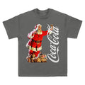 Charcoal - Front - Coca-Cola Unisex Adult Leaning Santa T-Shirt