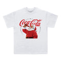 White - Front - Coca-Cola Unisex Adult Drinking Santa T-Shirt