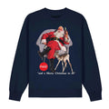 Navy - Front - Coca-Cola Unisex Adult Santa Claus Sweatshirt