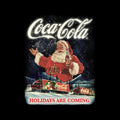 Black - Back - Coca-Cola Unisex Adult Holidays Are Coming Santa Claus T-Shirt