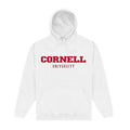 White - Front - Cornell University Unisex Adult Script Hoodie