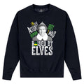 Black - Front - Elf Unisex Adult Im Actually Human Sweatshirt