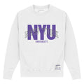 White - Front - New York University Unisex Adult Script Sweatshirt