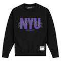 Black - Front - New York University Unisex Adult Script Sweatshirt