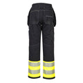 Yellow-Black - Back - Portwest Mens PW3 Hi-Vis Holster Pocket Trousers