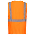 Orange - Back - Portwest Mens Executive Pocket Hi-Vis Vest