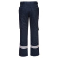Navy - Back - Portwest Mens Bizflame Plus Panelled Work Trousers