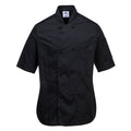 Black - Front - Portwest Womens-Ladies Rachel Short-Sleeved Chef Jacket