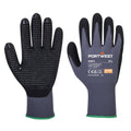 Grey-Black - Front - Portwest Unisex Adult A351 DermiFlex Plus Grip Gloves