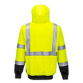 Yellow-Black - Back - Portwest Mens Contrast Hi-Vis Full Zip Hoodie