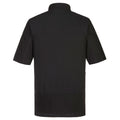 Black - Back - Portwest Mens Surrey Short-Sleeved Chef Jacket