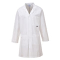 White - Front - Portwest Mens Workwear Cotton Coat