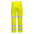 Yellow - Back - Portwest Womens-Ladies Triple Band Hi-Vis Work Trousers