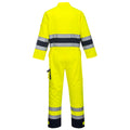 Yellow-Navy - Back - Portwest Mens Nantes Contrast Hi-Vis Overalls