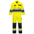 Yellow-Navy - Front - Portwest Mens Nantes Contrast Hi-Vis Overalls