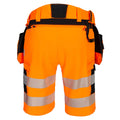 Orange-Black - Back - Portwest Unisex Adult DX4 Hi-Vis Holster Pocket Safety Shorts