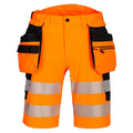 Orange-Black - Front - Portwest Unisex Adult DX4 Hi-Vis Holster Pocket Safety Shorts