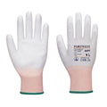 Grey-White-Red - Back - Portwest Unisex Adult A697 - LR13 PU Palm ESD Safety Gloves (Pack of 12)