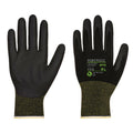 Black-Yellow - Back - Portwest Unisex Adult AP10 - NPR15 Nitrile Foam Safety Gloves (Pack of 12)