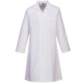 White - Front - Portwest Womens-Ladies Chest Pocket Food Industry Coat