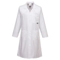 White - Front - Portwest Womens-Ladies Work Coat