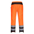 Orange-Black - Back - Portwest Womens-Ladies PW3 Hi-Vis Safety Rain Trousers