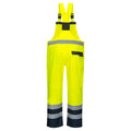 Yellow-Navy - Back - Portwest Mens Rain Contrast Hi-Vis Bib And Brace Overall