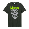 Black - Front - Amplified Unisex Adult Neon Skull Misfits Vintage T-Shirt