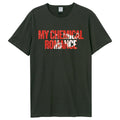 Black - Front - Amplified Unisex Adult Blood Splatter My Chemical Romance Vintage Logo T-Shirt