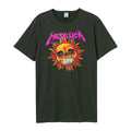 Charcoal - Front - Amplified Unisex Adult Neon Sun Tour Metallica Vintage T-Shirt