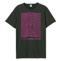 Black-Neon Pink - Front - Amplified Unisex Adult Unknown Pleasures Joy Division T-Shirt