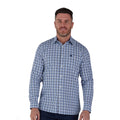 Sky Blue - Side - Raging Bull Mens Gingham Brushed Cotton Long-Sleeved Shirt